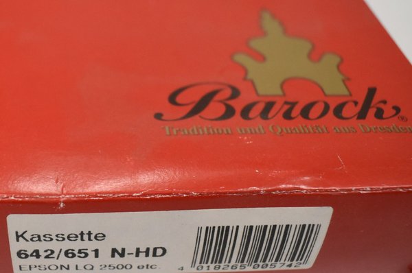 Barock Farbbandkassette schwarz 642/651 N-HD Epson LQ 2500 etc. Nylon