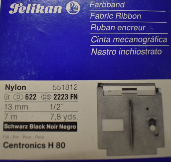 Pelikan Farbband Nylon 551812 Gr. 622 schwarz 13mmx7m Centronics H 80