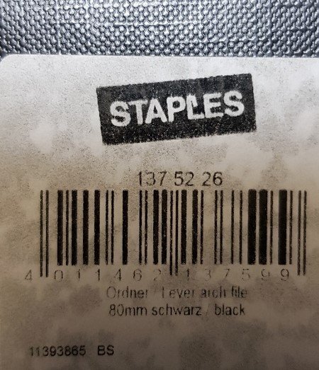 Staples® Ordner Color,PP, Einsteckrückenschild, A4, 80 mm, schwarz, 1375226